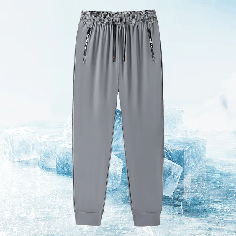 Men's Fitness Pants Zippered Pockets Stretch Sports Pants Running Daily Wear.