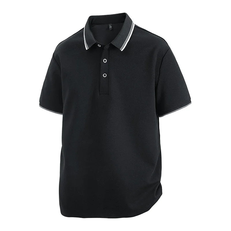 Summer Cotton Breathable Short Sleeve Collar Business Shirt Golf Man.