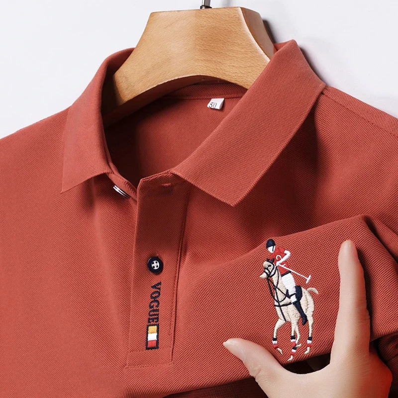 Men's Embroidered Casual Fashion Short Sleeved POLO Shirt Summer.
