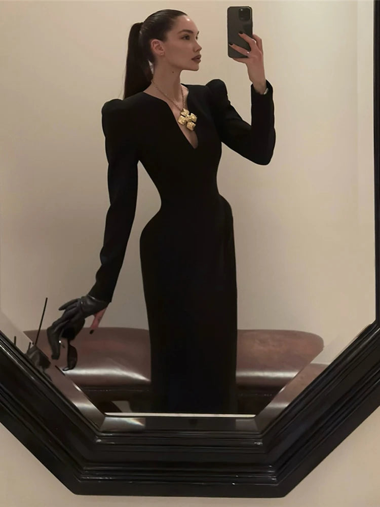 Kliou Casual Elegant Long Dresses Woman.