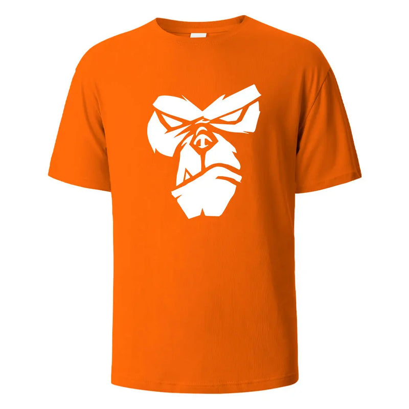 Gorilla Face Funny Print T-Shirt Summer Tees For Men Women.