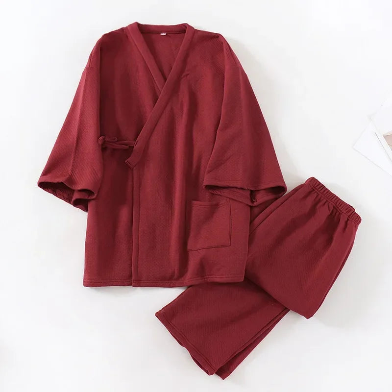 Men's Autumn Winter Pajama Sets Japanese Style.