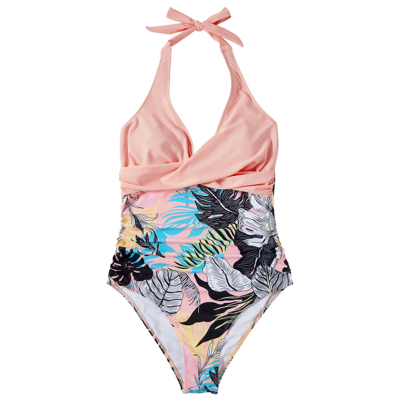 Sexy V-Neck One Piece Swimsuit For Women Plus Size Swimwear Female.