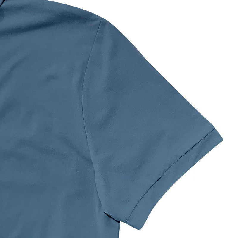 Men's polo shirt men's lapel business office solid color short sleeved T-shirt.