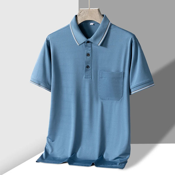 Polo Mens Tshirt for Dady Short Sleeve Turn Down Collar Business.