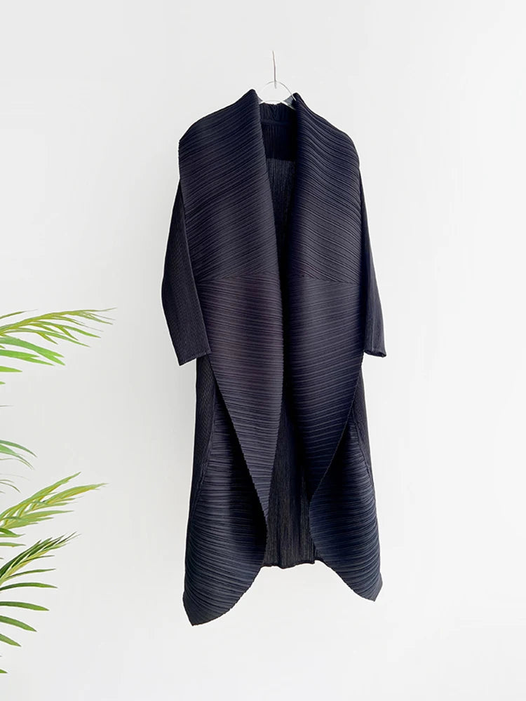 Miyake Pleated Women's Long Jacket.