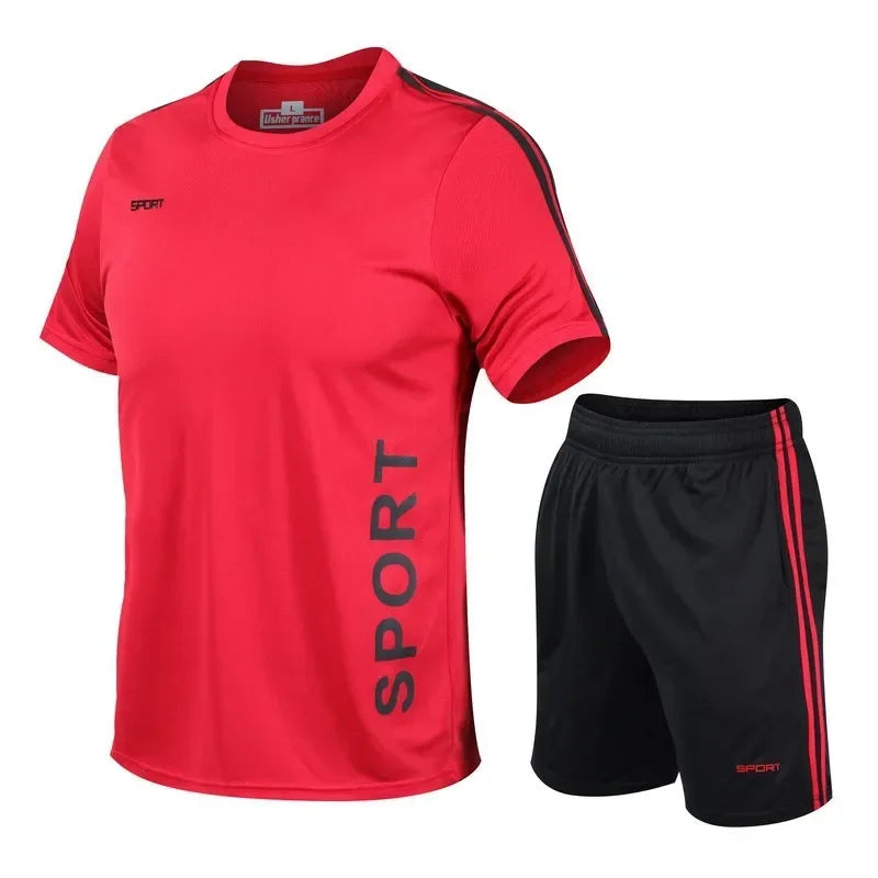Men Running Summer Latest Sportswear Polyester Printed T-shirt.