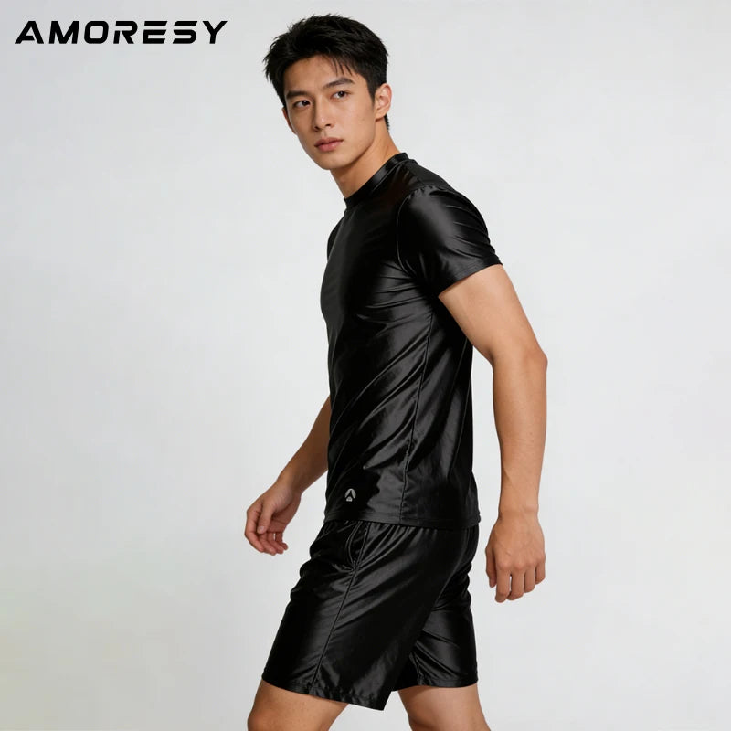Men's spring and summer new pajamas two-piece.