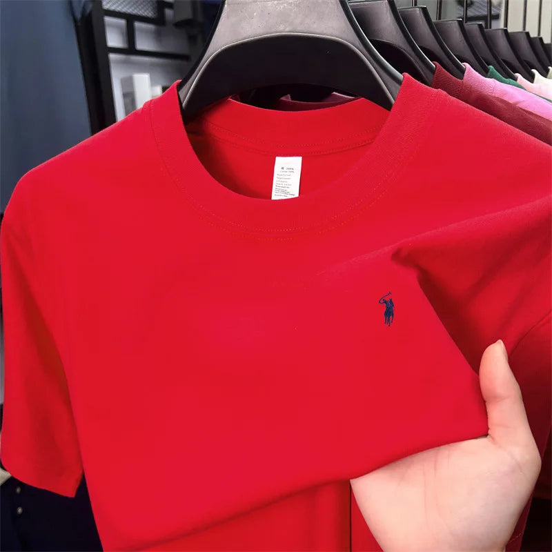 Men’s short sleeve T-shirt fashion brand Paul Pony embroidery summer.