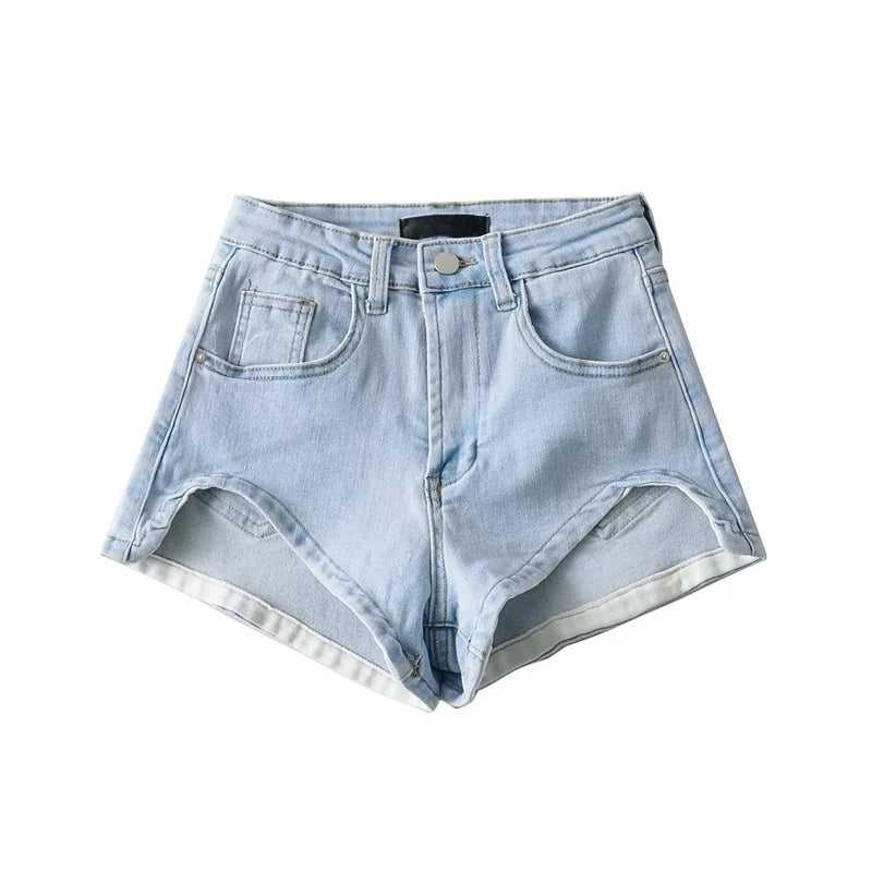 Women Short Straight Pants Denims Shorts High Waist Sexy Slim.