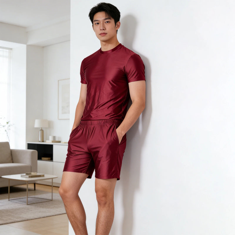 Men's spring and summer new pajamas two-piece.