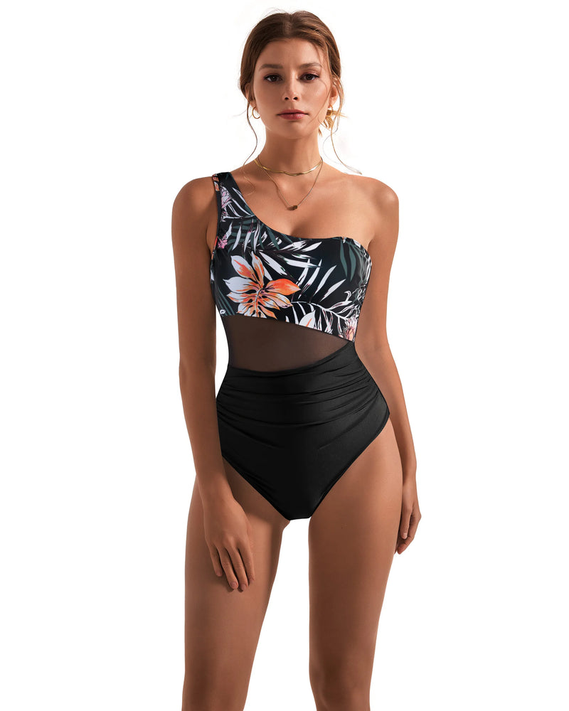 One Shoulder Swimwear Women One Piece Swimsuit Female.
