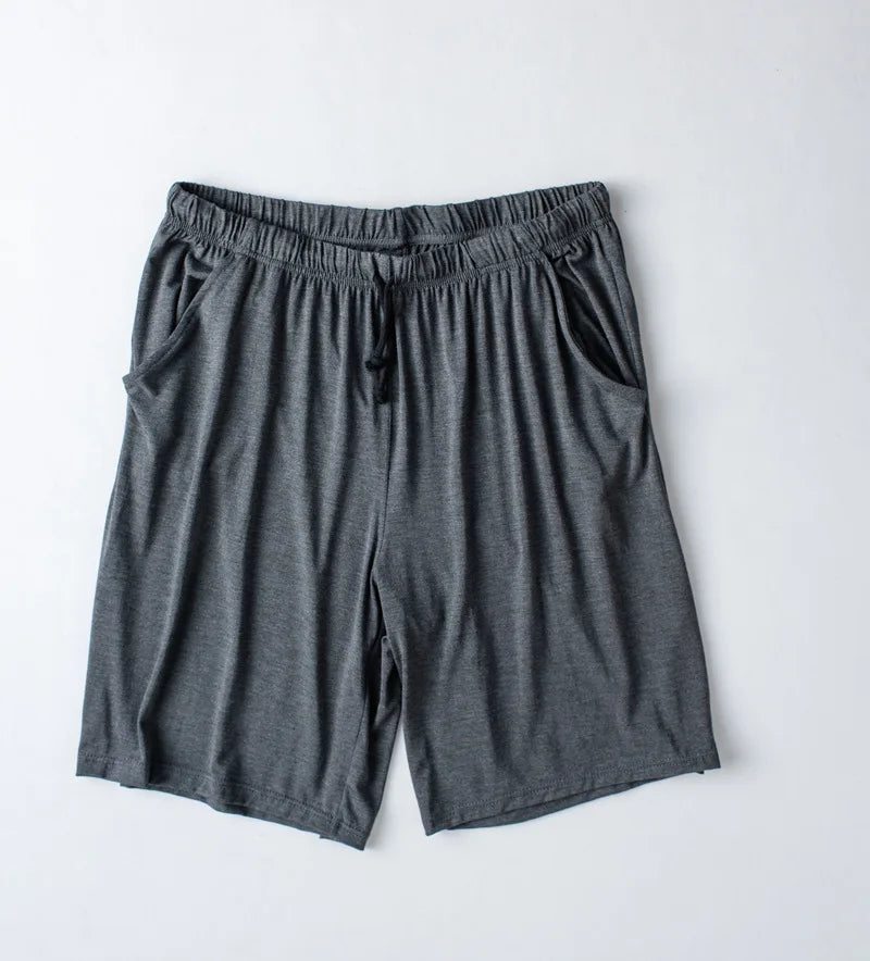 Modal Cotton Pajamas Suit Summer Men's Thin Loose Short-sleeved Shorts.