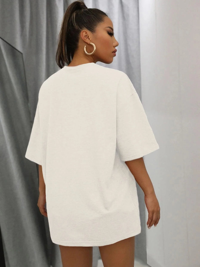 Happy Expression Printed Womens Cotton Short Sleeve Street Hip Hop Tee.