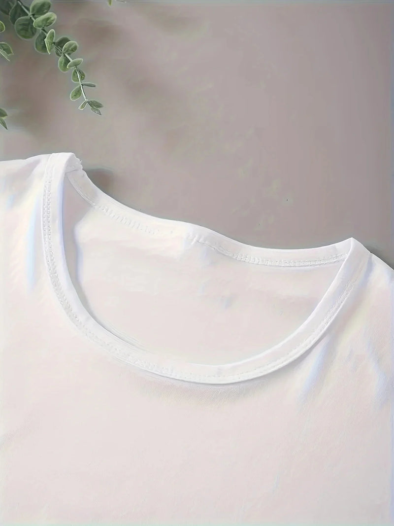With Golden Relaxed Round Neck Breathable Medium Stretch Fabric Women's.