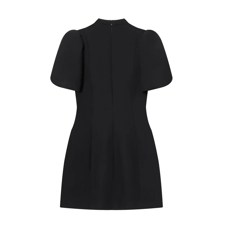 Women’s New Fashion O-Neck Puff Sleeve Short Dress.