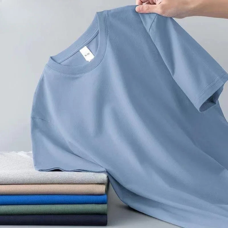 Pure Cotton Round Neck Short Sleeved T-shirt for Men and Women's.