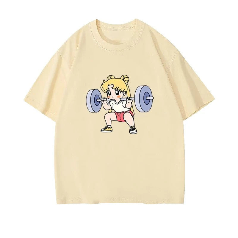 Sailor Moon Lifting Iron Fitness Women's T-Shirt.