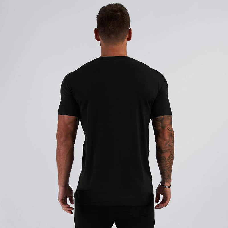 Mens Slim Fit Shirts Sports Casual Gym Fitness Bodybuilding Clothing.