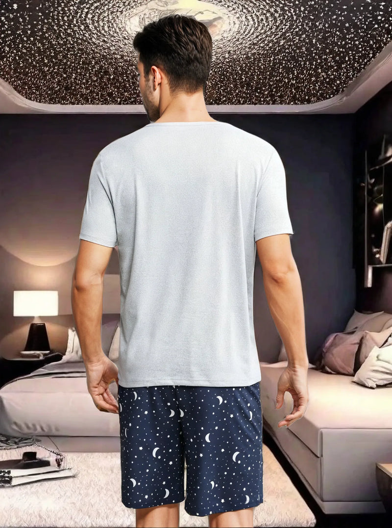 A set of "Goodnight" moon printed casual pajamas for Men.