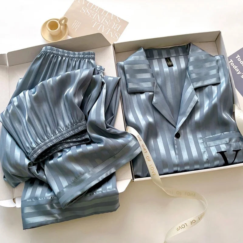 Spring Summer New Men 3pcs Pajamas Set.