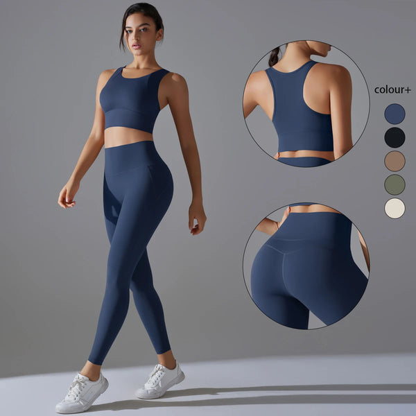 Yoga Set Women's tracksuit Women Fitness Crop Top Shockproof Sports.