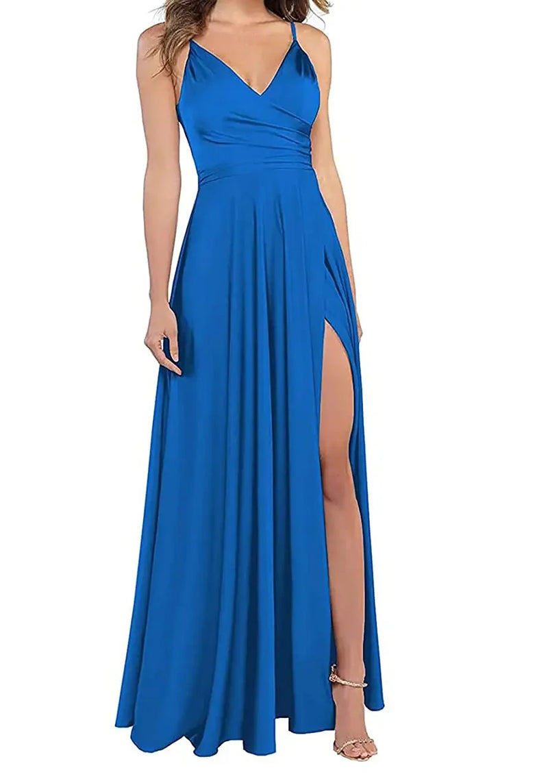 Women's A-Line Bridesmaid Dresses for Wedding Formal Satin.