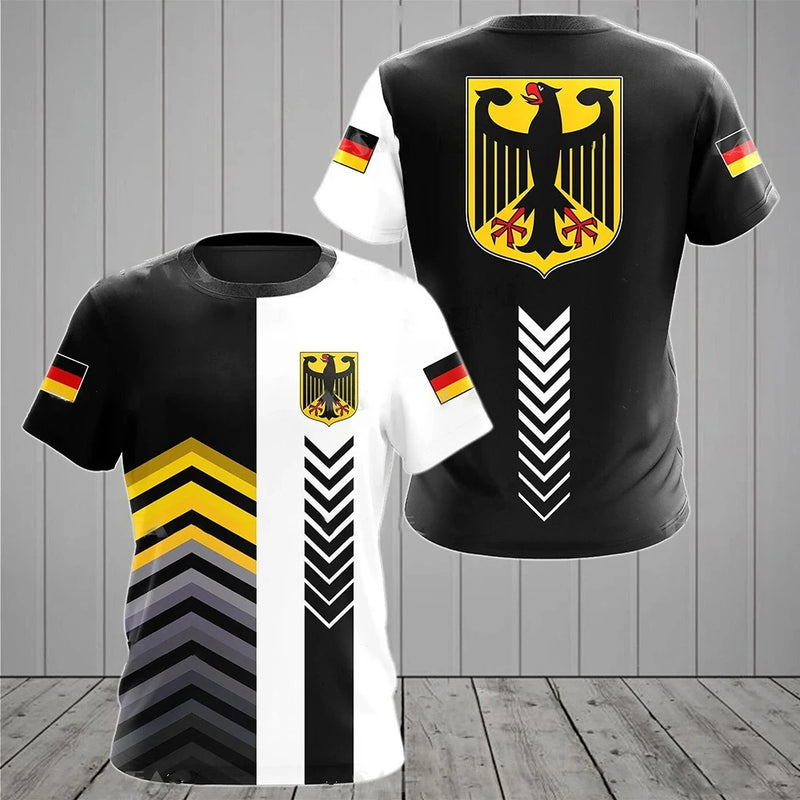 Men's T-Shirts Trend Digital Printing Casual Round Neck Short Sleeved.