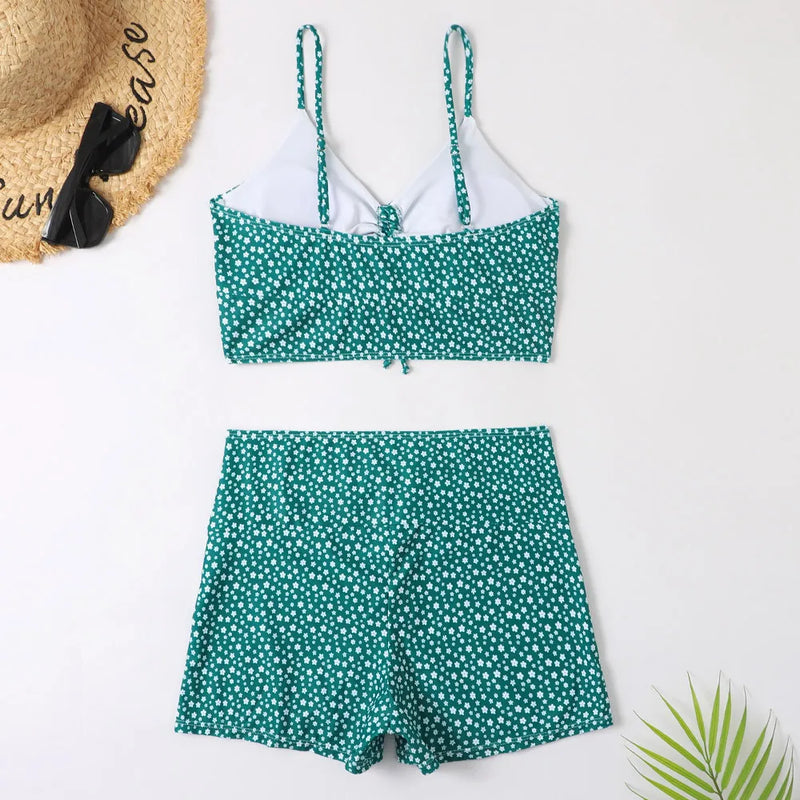 High Waist Bikini Swimsuit Women Push Up Bikini Floral Swimsuit.