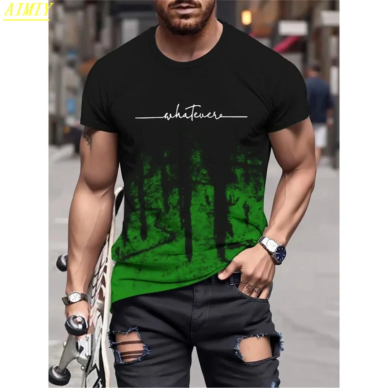 Man T-Shirt Casual Oversized Sports Loose Plus Milano Print Clothing Comfortable.