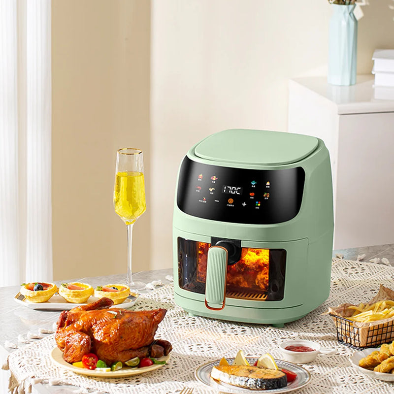 MicroData Air Fryer QF606 6L, Visible Oil Free Air Fryer, 6L Capacity 1350W Multi-function Hot Sale air fryers,Color Touchscreen