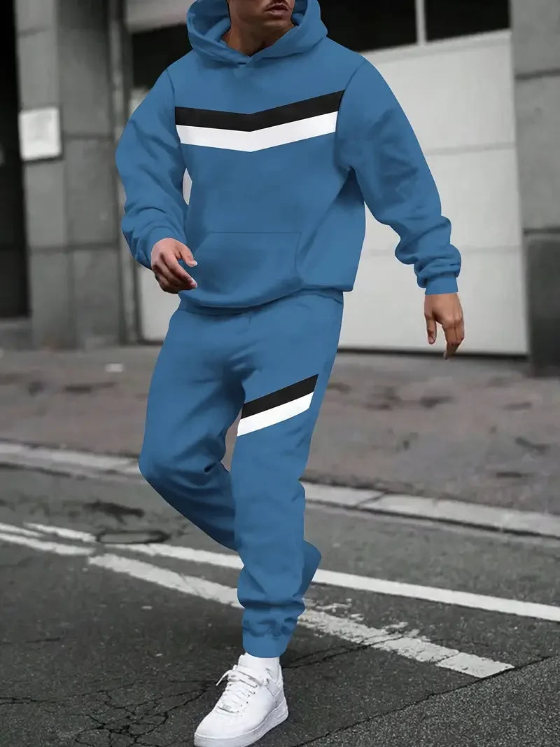 Autumn Sporty 3D Printed Hoodie Suit Men Sweatshirts Sweatpants Casual Fashion.