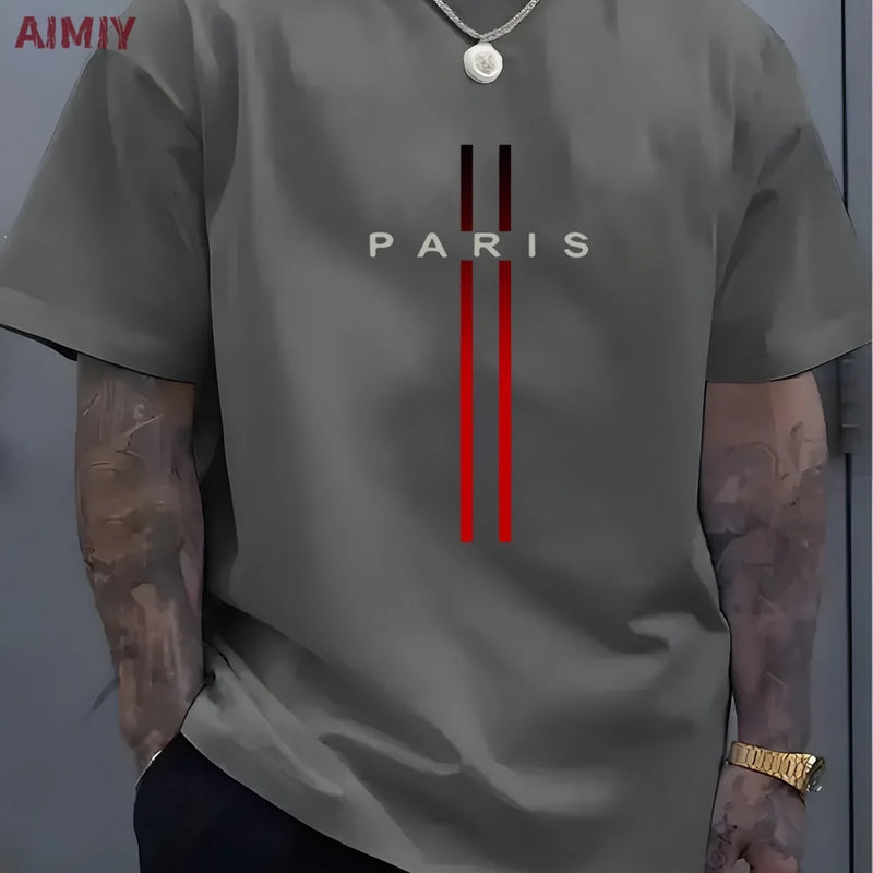 Man T-Shirt Casual Oversized Sports Loose Plus Milano Print Clothing Comfortable.