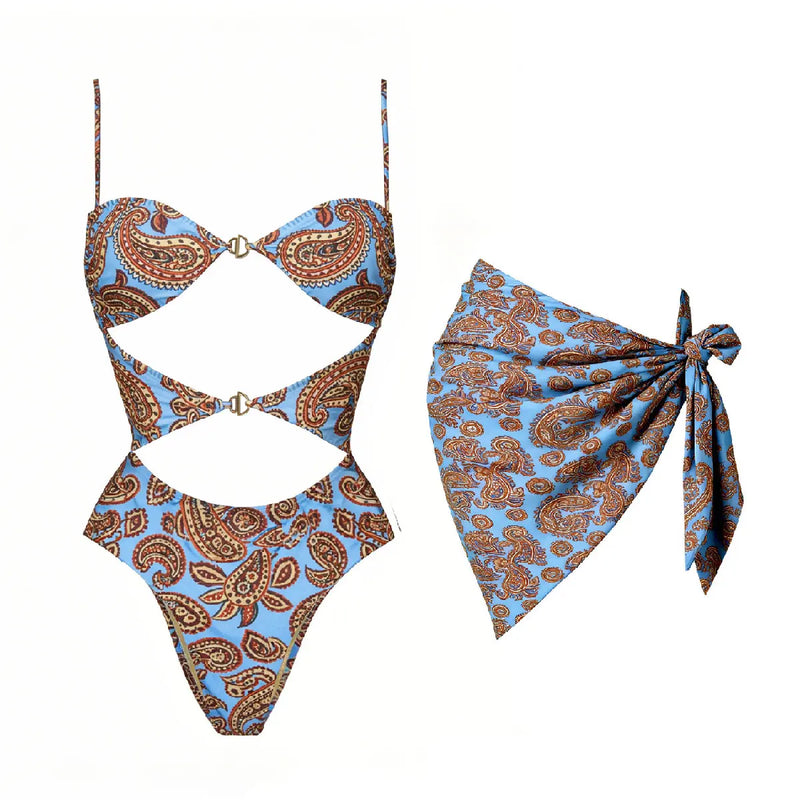 3Pcs Bandeau Biquini Women Sexy Bikini Women Swimsuit Printed Swimwear.