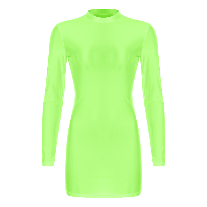Women’s Oil Glossy Tights Mini Dress Sexy Party Clubwear.
