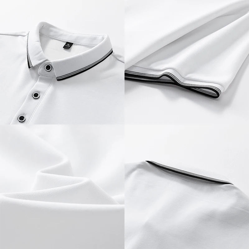 Summer Cotton Breathable Short Sleeve Collar Business Shirt Golf Man.