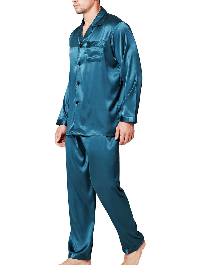 Men’s Silk Satin Pajamas Set.