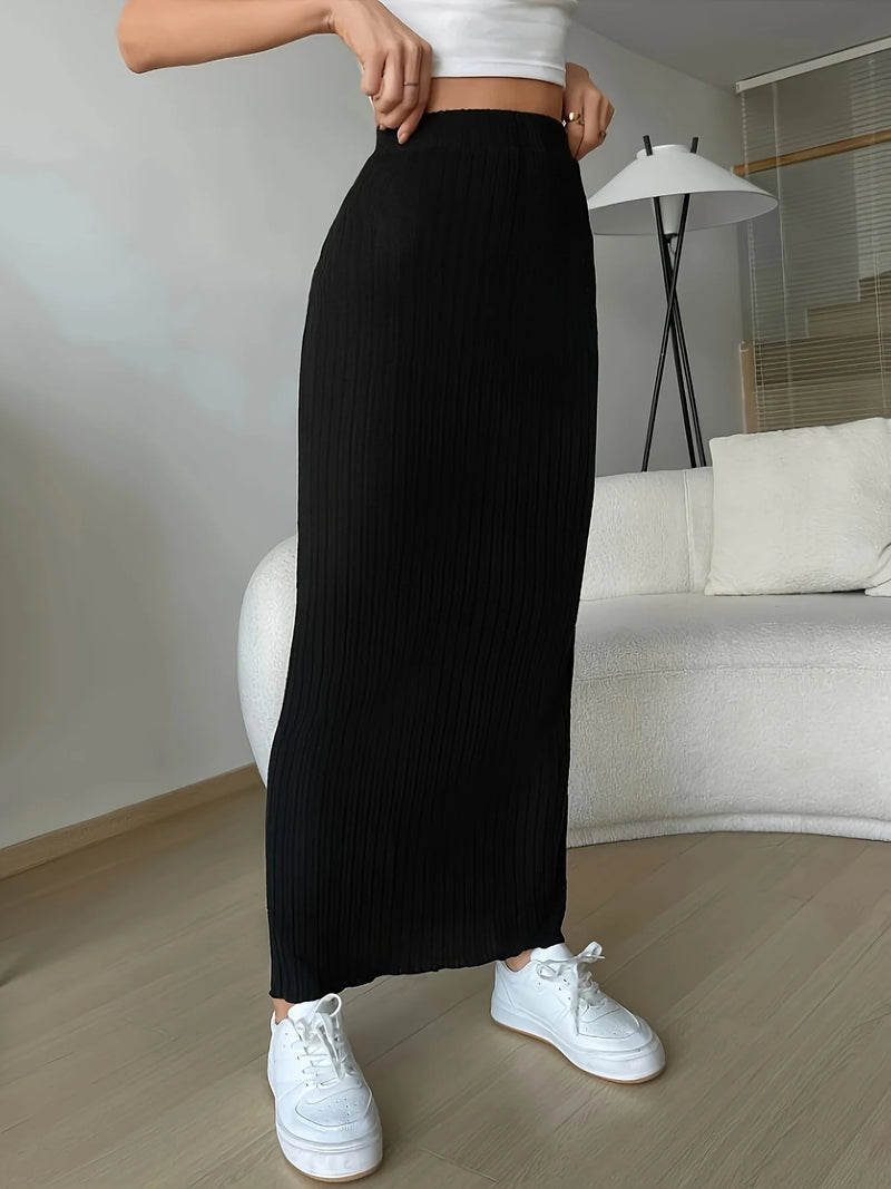 High-waisted side Slim knitted half-skirt women's casual dress half-skirt.