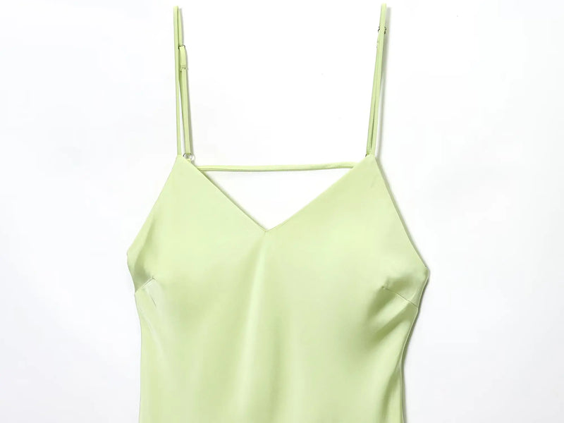 Sexy Chic Satin Women Party Dress V Neck Backless Long Eevning Club Dress.
