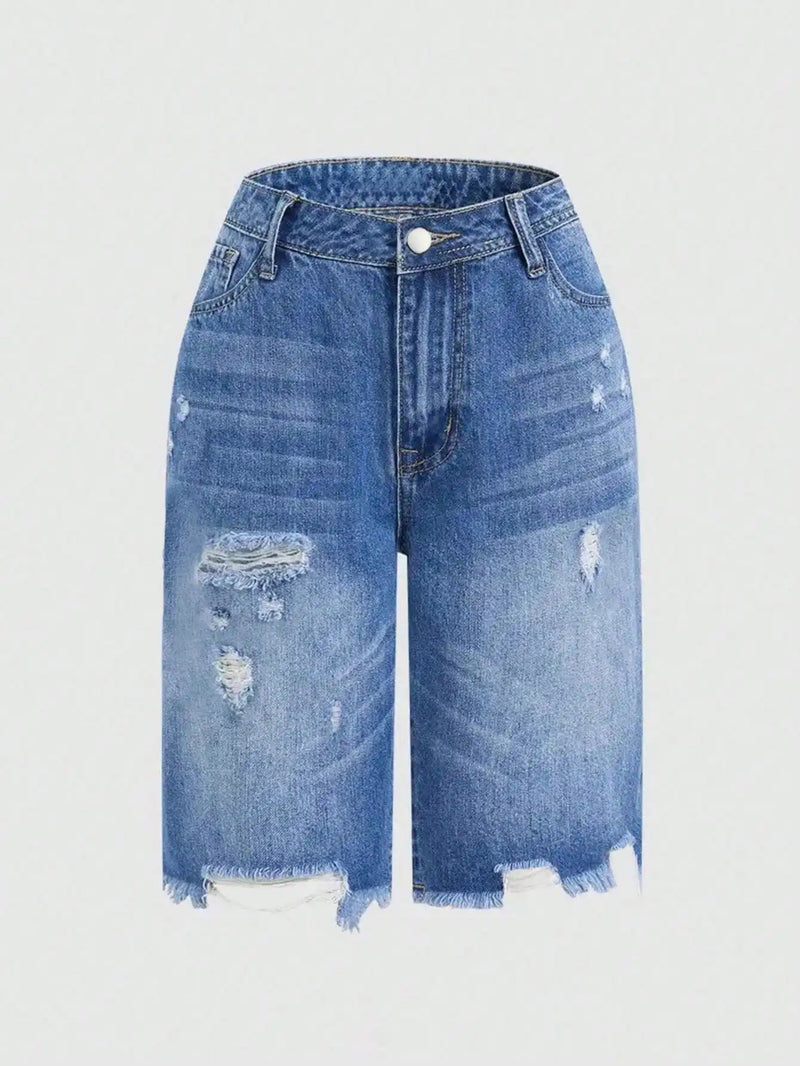 Jeans Women's Distressed Denim Shorts.