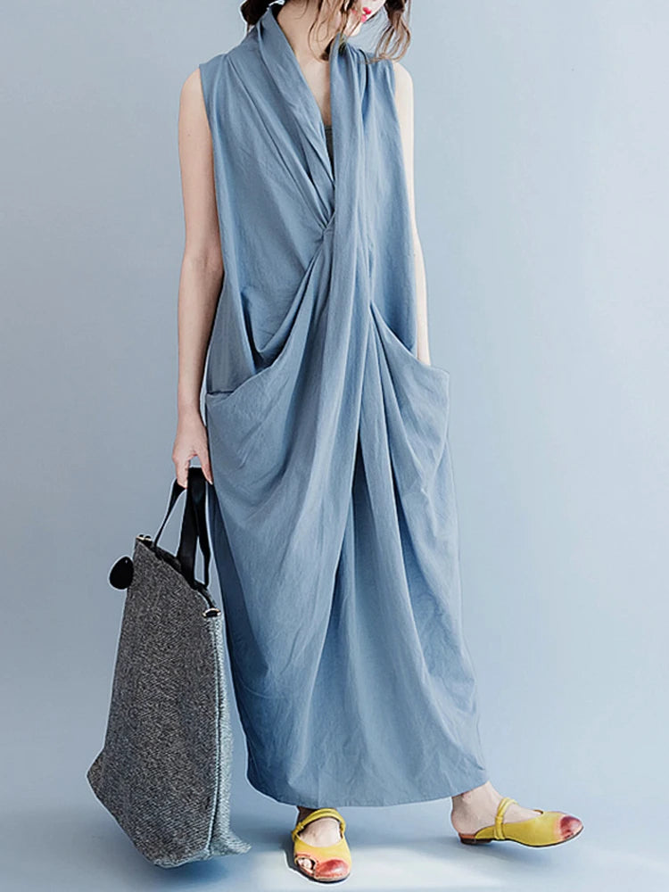 Women’s Oversize Asymmetrical Maxi Dress.