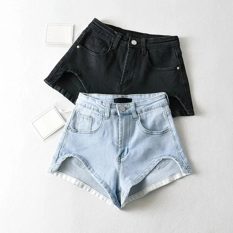 Women Short Straight Pants Denims Shorts High Waist Sexy Slim.