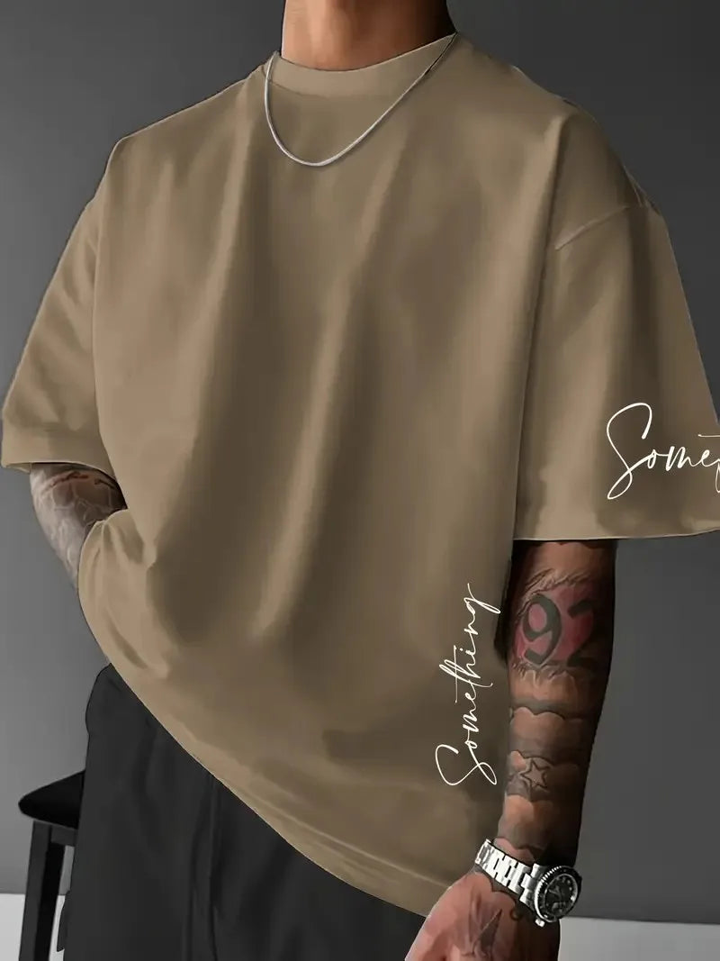 Men’s T-shirt features a casual fashionable comfortable soft and breathable 3D.