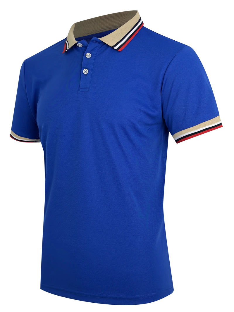 Men Summer Solid Casual Office Breathable Cotton Polo Shirt Fashion.
