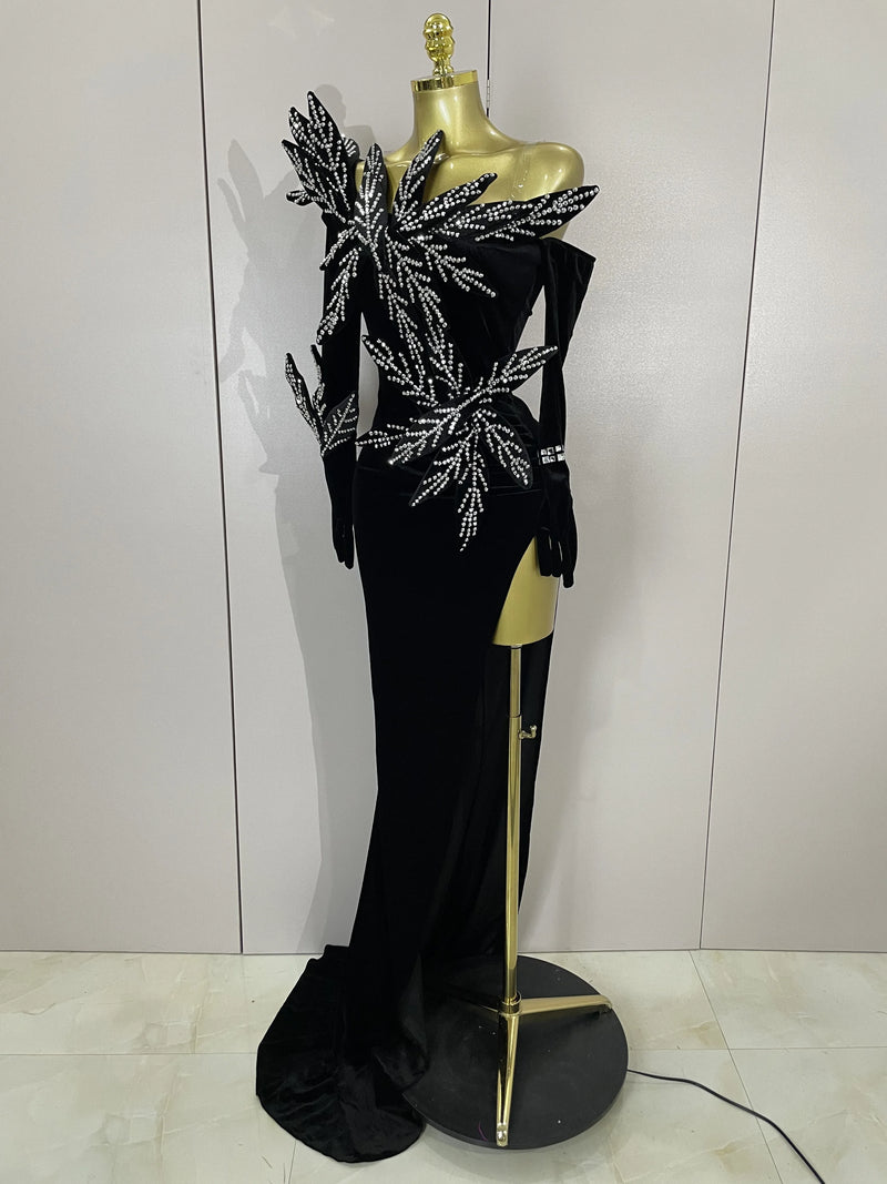 Women Chic Birthday Banquet Show Host Nightclub Stage Wear.