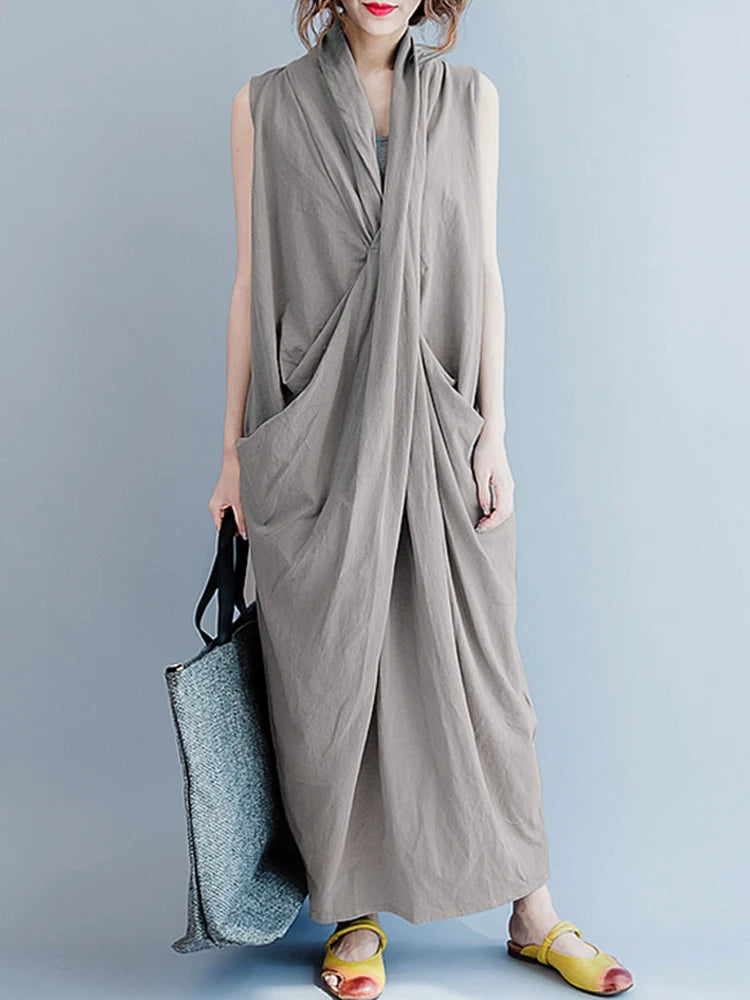 Women’s Oversize Asymmetrical Maxi Dress.