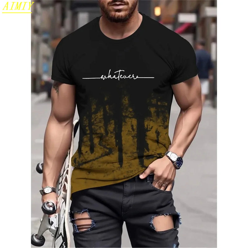 Man T-Shirt Casual Oversized Sports Loose Plus Milano Print Clothing Comfortable.