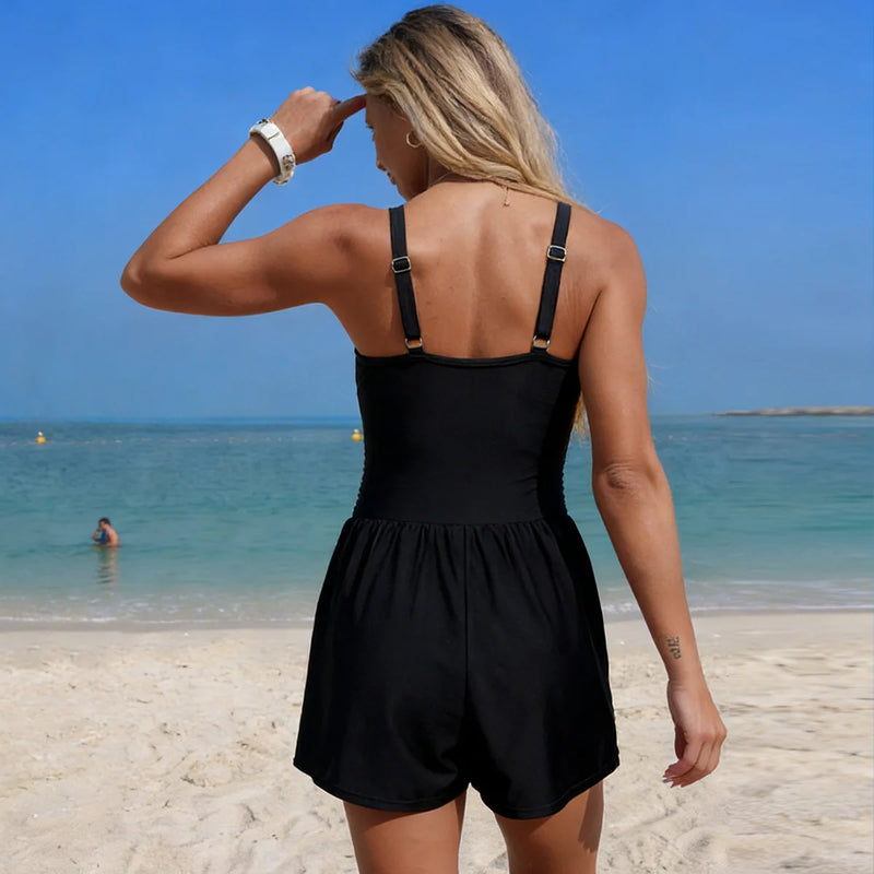 Women's One Piece Swimsuit High Waisted Tummy Control Swimwear.
