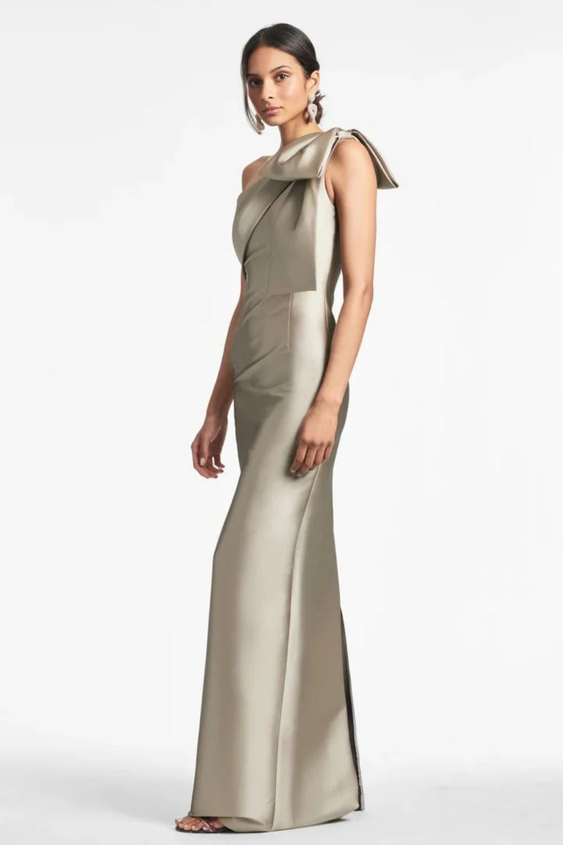 Evening Dress Women Elegant Tight Sexy Satin Single Shoulder.