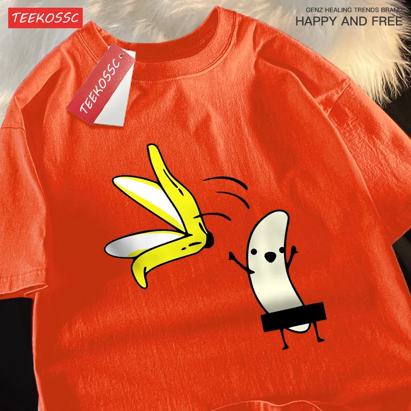 Remove Banana Peels Men Women T-Shirts Oversized Tshirt Cotton Summer.